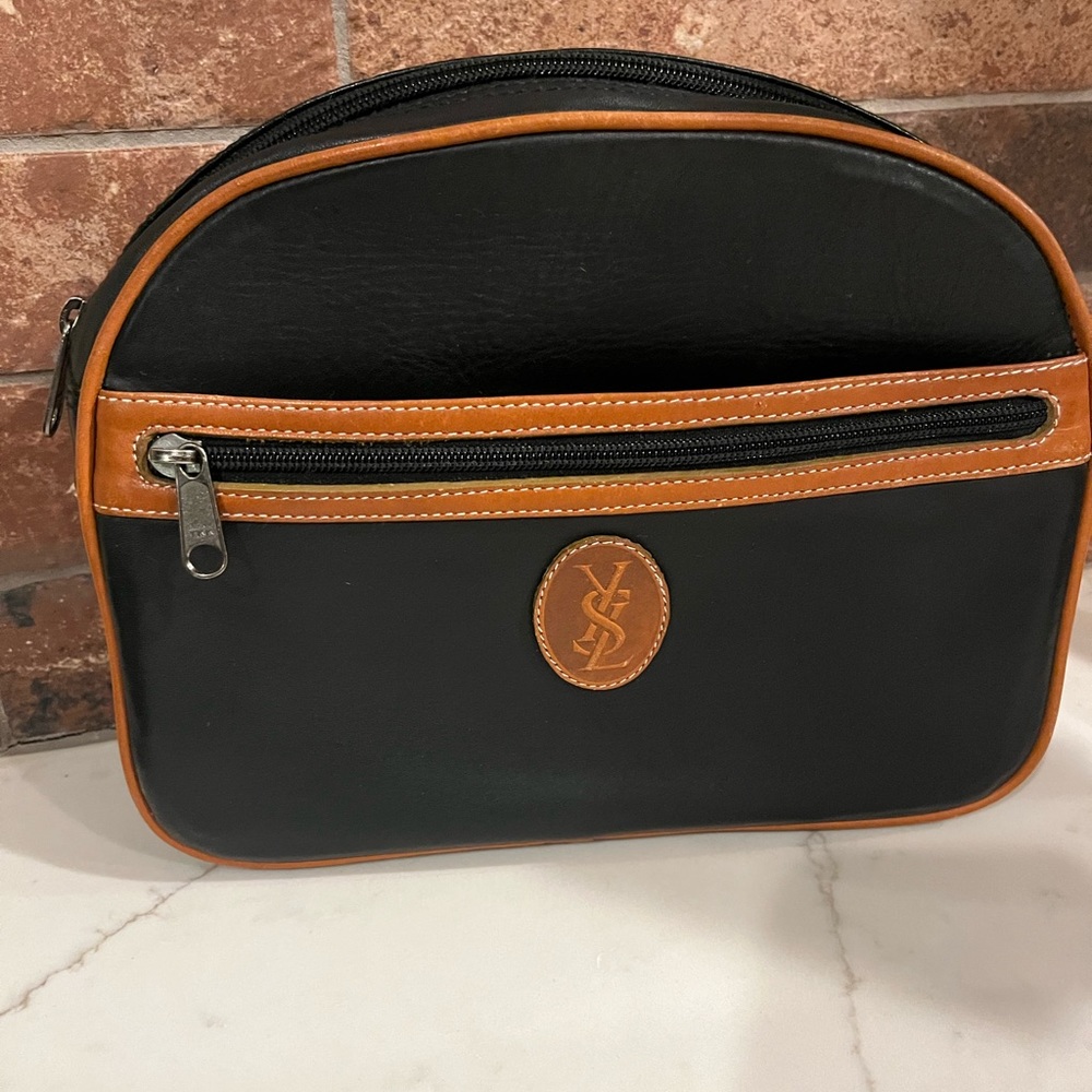 Vintage Yves Saint Laurent leather travel /toiletry bag